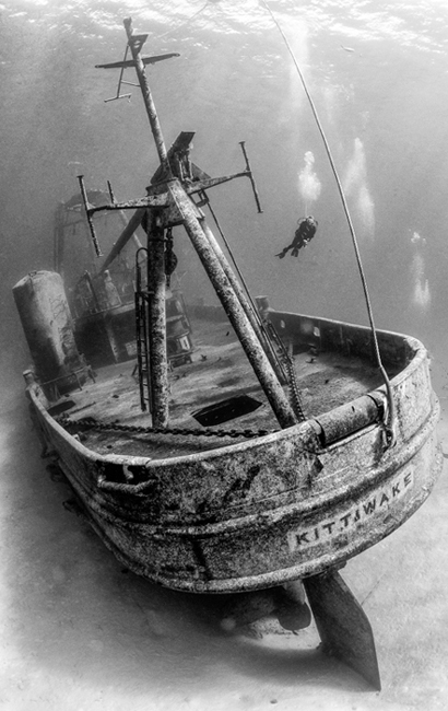 Stern of The SS Kittiwake,  Artificial reef in Grand Cayman